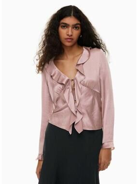 Wilfred Frenchy Satin Blouse Size S EUC Smoky Rose